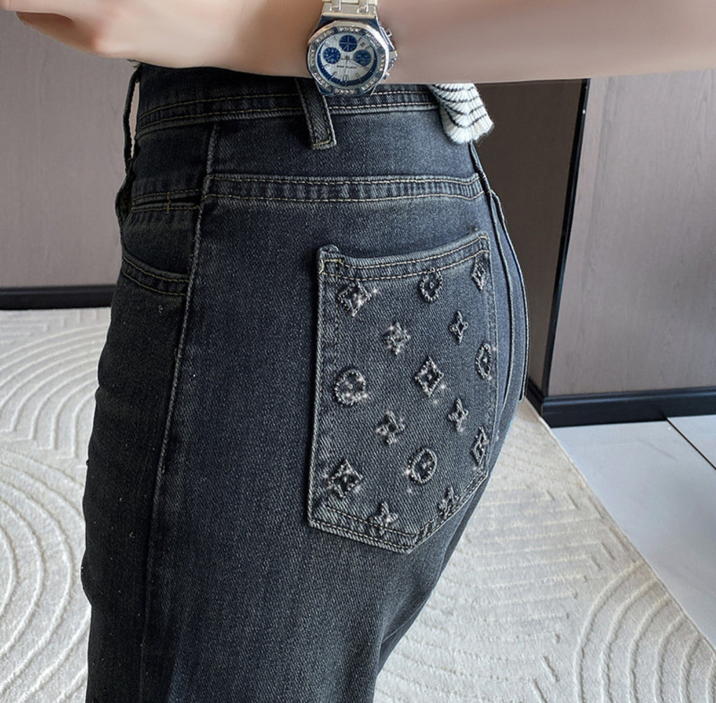 LV diamonds jeans black/denim